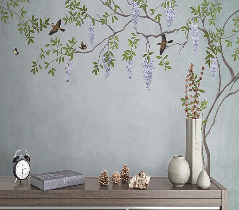 3D Bird Flower Tree WC1728 Wall Murals