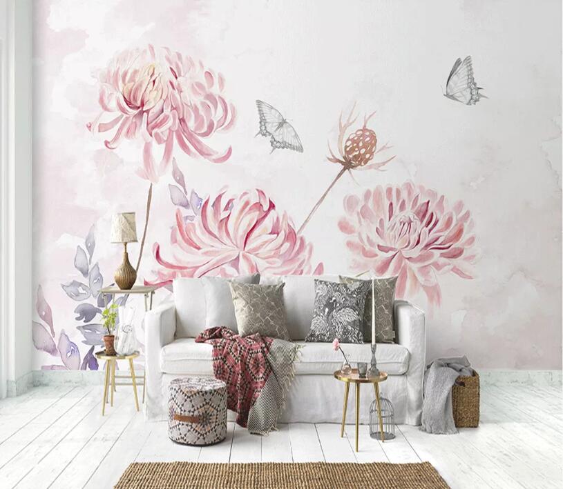 3D Butterfly Pink WC1725 Wall Murals