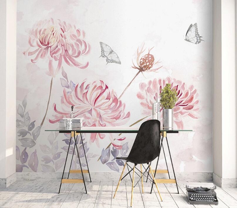 3D Butterfly Pink WC1725 Wall Murals