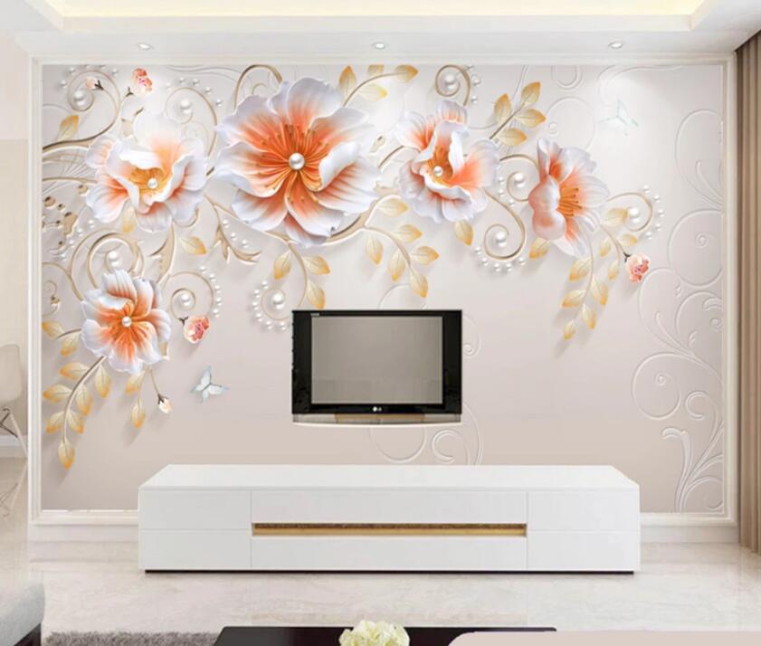 3D Pearl Flower WC79 Wall Murals Wallpaper AJ Wallpaper 2 