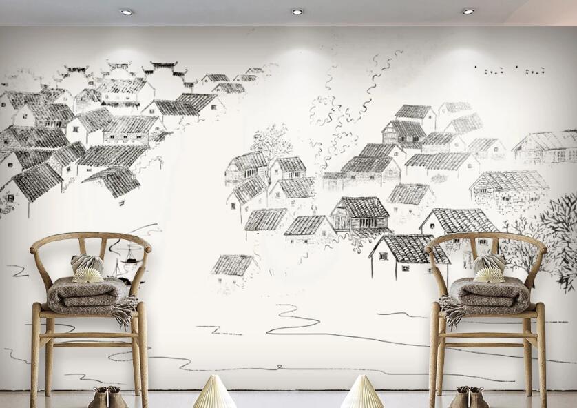 3D Grey Town WC75 Wall Murals Wallpaper AJ Wallpaper 2 