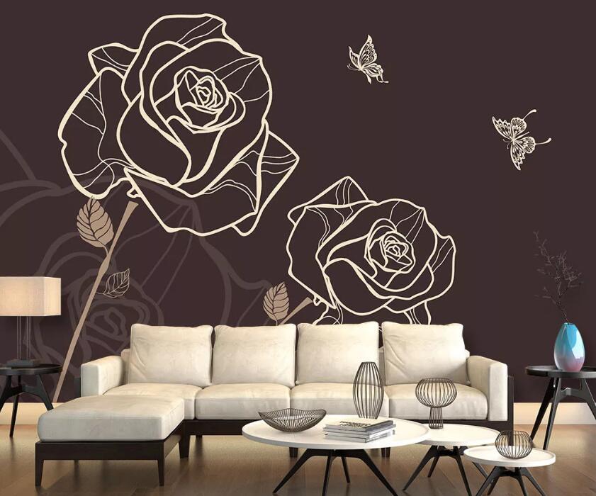 3D Painting Rose WC1696 Wall Murals