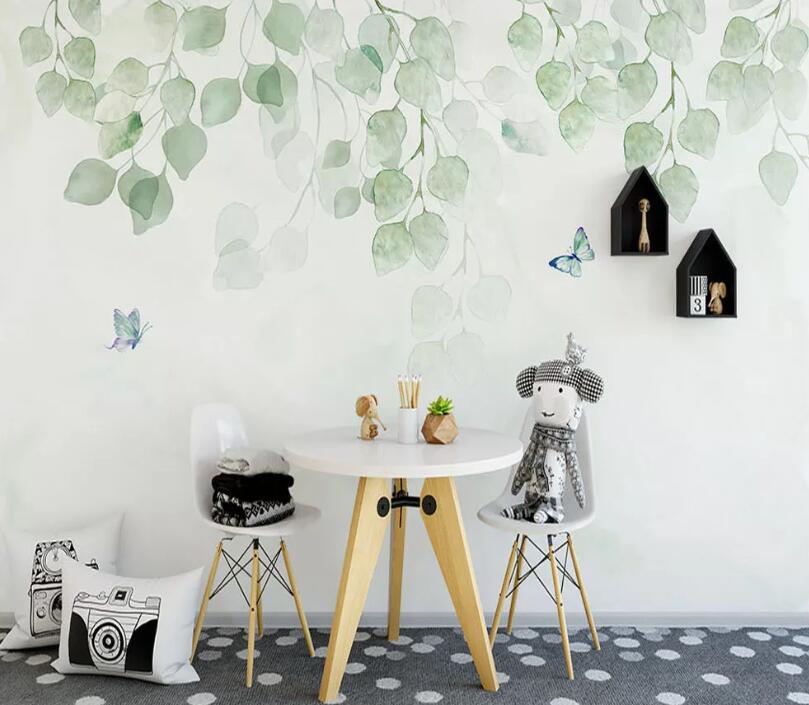 3D Green Leaf WC1692 Wall Murals