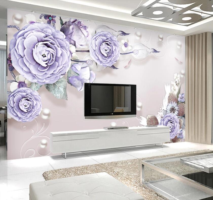 3D Pearl Flower WC1666 Wall Murals