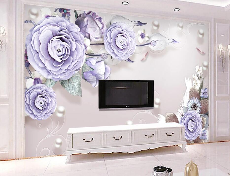 3D Pearl Flower WC1666 Wall Murals