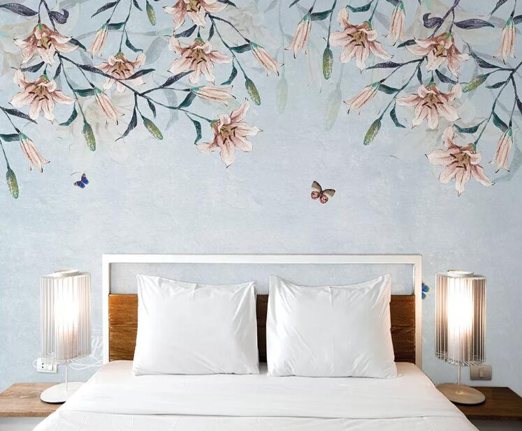 3D Flower Butterfly WC24 Wall Murals Wallpaper AJ Wallpaper 2 