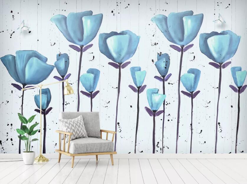 3D Butterfly Flower WC1652 Wall Murals