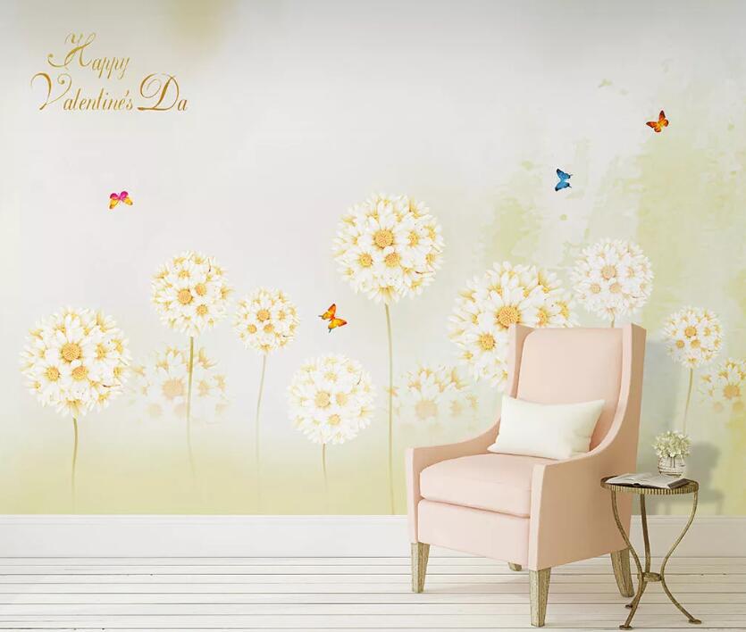 3D Butterfly Daisy WC1646 Wall Murals