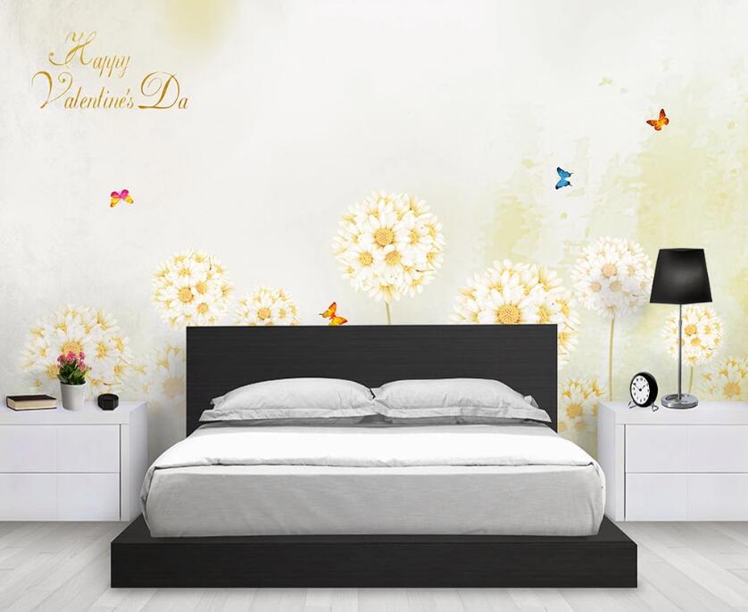 3D Butterfly Daisy WC1646 Wall Murals