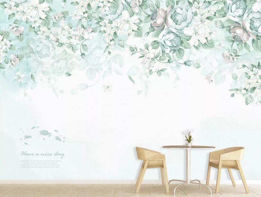 3D Painted Flower WC1644 Wall Murals