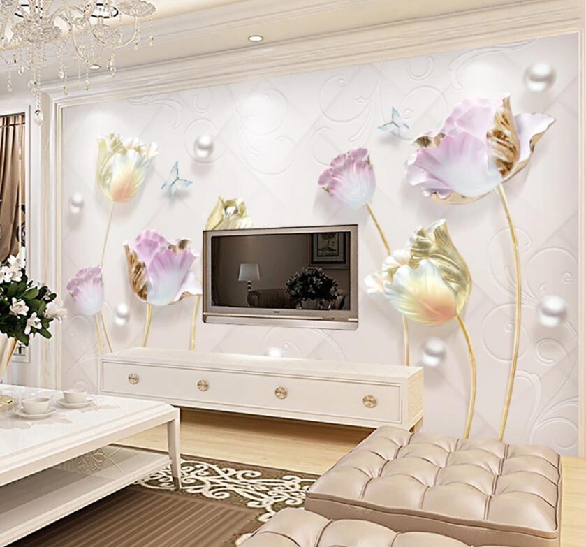 3D Embossed Flower WC1642 Wall Murals