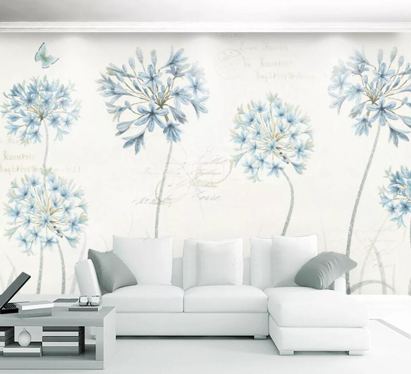 3D Blue Flower WC1640 Wall Murals