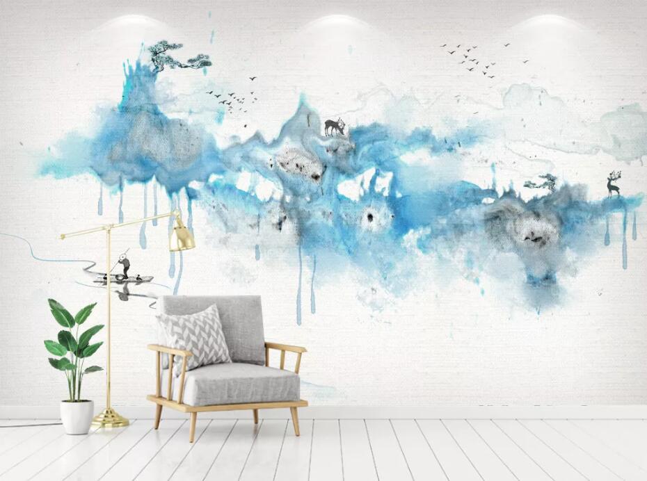 3D Fisherman Boat WC1636 Wall Murals