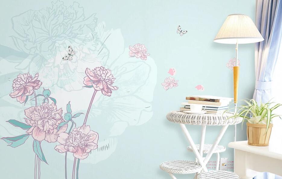 3D Pink Flower WC1632 Wall Murals