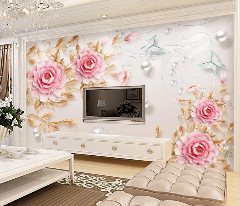 3D Flower Butterfly WC68 Wall Murals Wallpaper AJ Wallpaper 2 