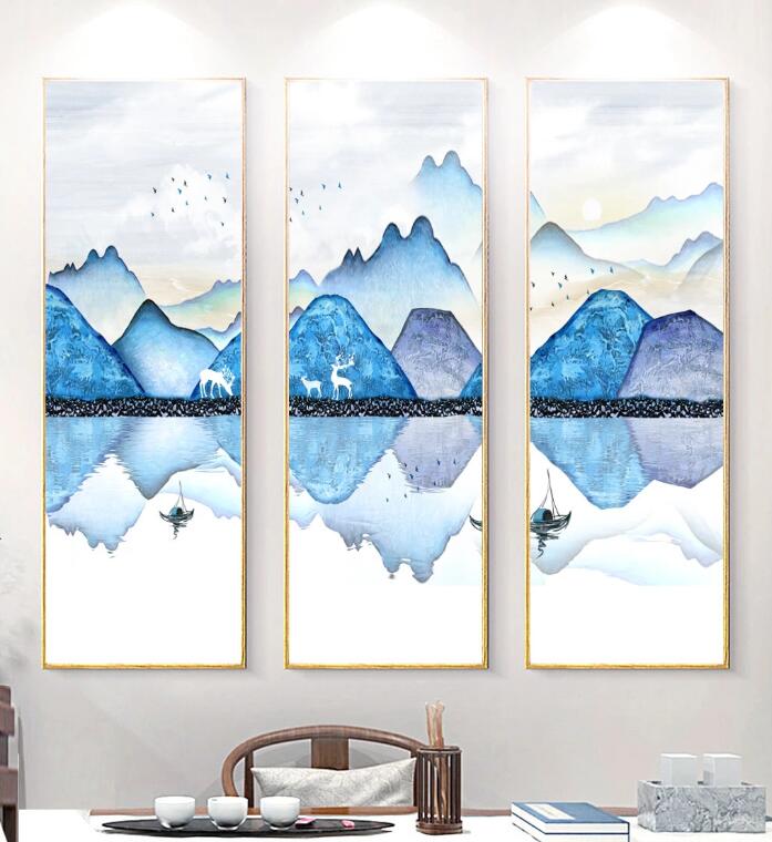 3D Blue Mountain WC1601 Wall Murals