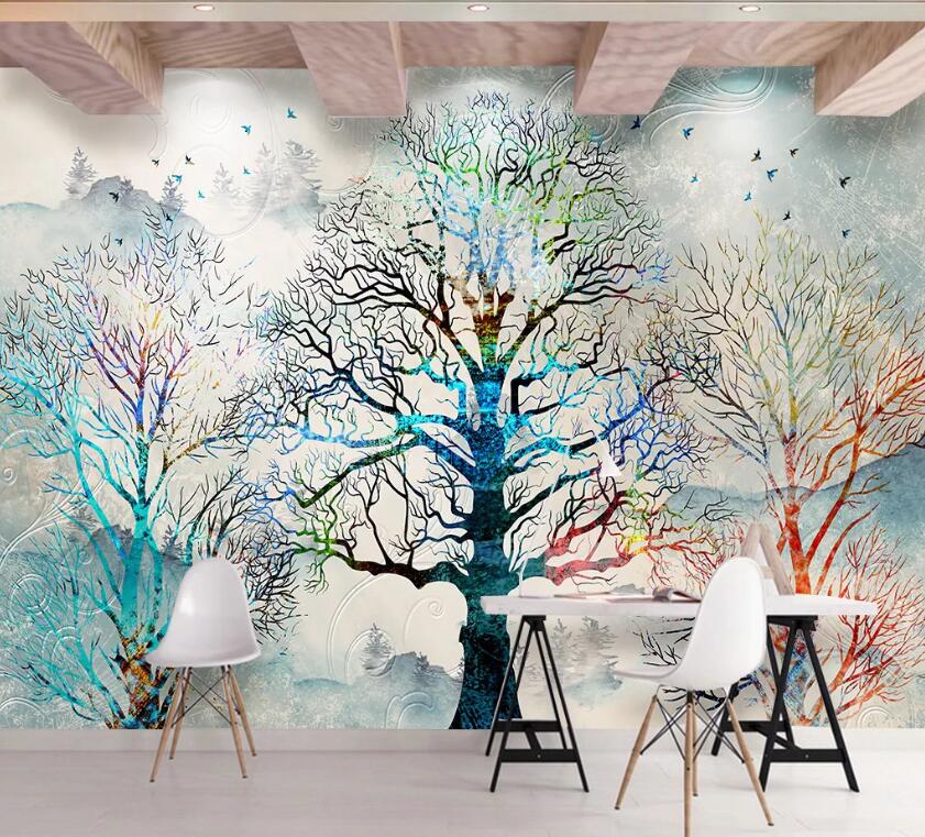 3D Color Tree WC1599 Wall Murals