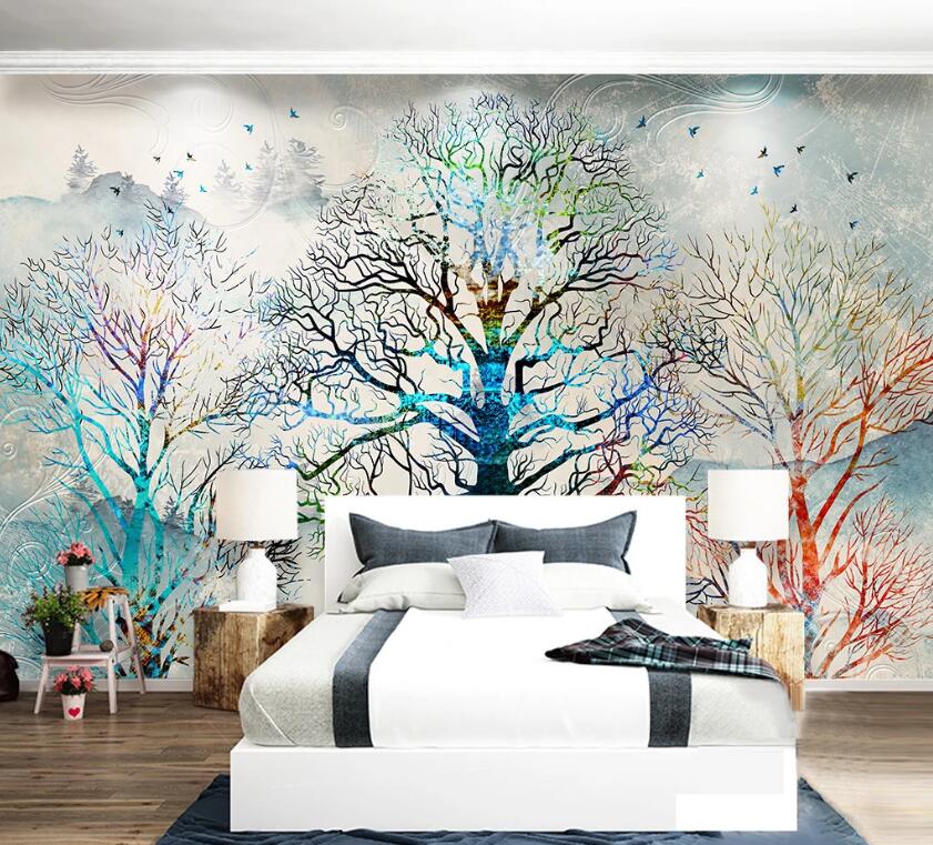 3D Colored Branches WC62 Wall Murals Wallpaper AJ Wallpaper 2 