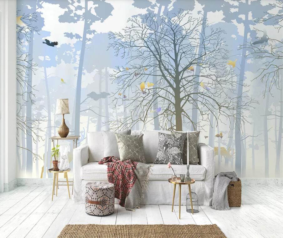 3D Foggy Forest WC51 Wall Murals Wallpaper AJ Wallpaper 2 