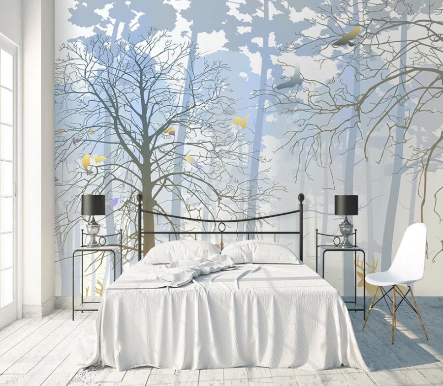 3D Foggy Forest WC51 Wall Murals Wallpaper AJ Wallpaper 2 