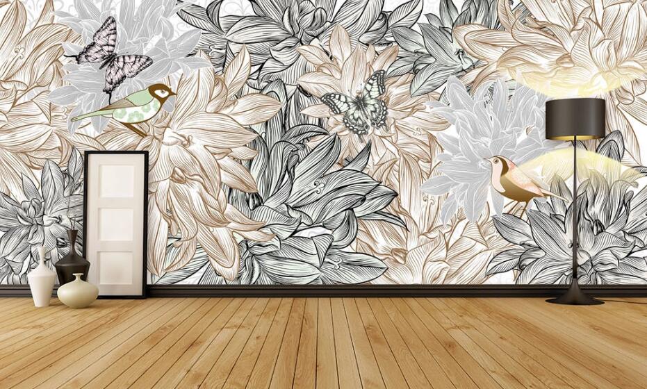 3D Cute Butterfly WC1579 Wall Murals