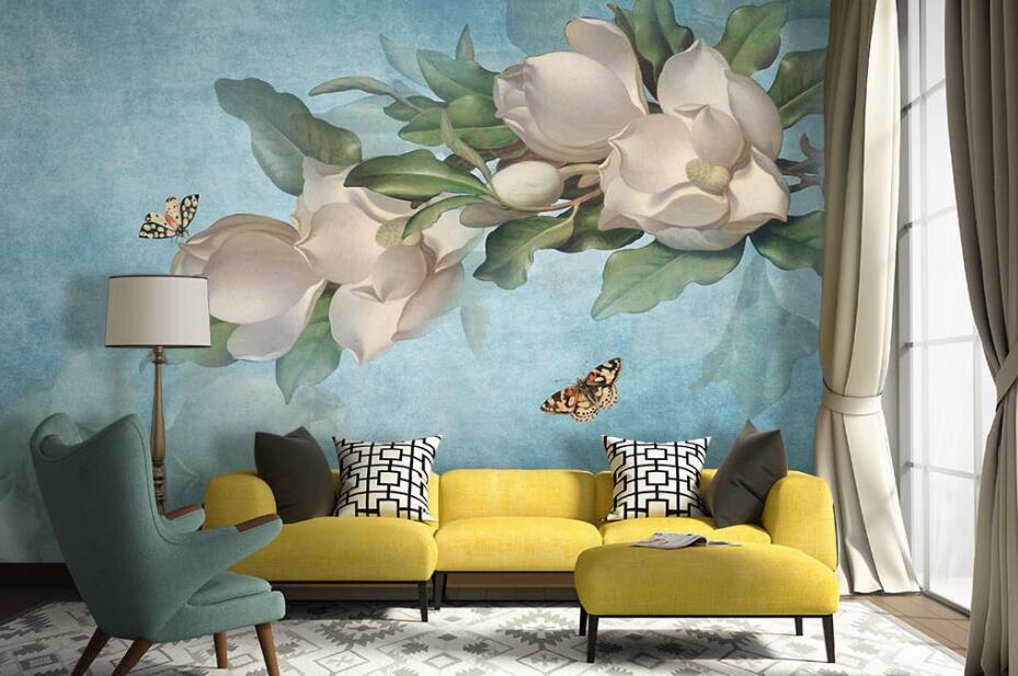 3D Gardenia Floral WC1574 Wall Murals