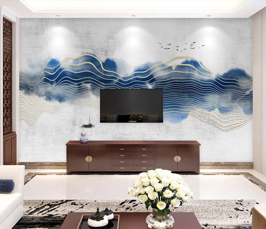 3D Wave Mountain Range WC30 Wall Murals Wallpaper AJ Wallpaper 2 