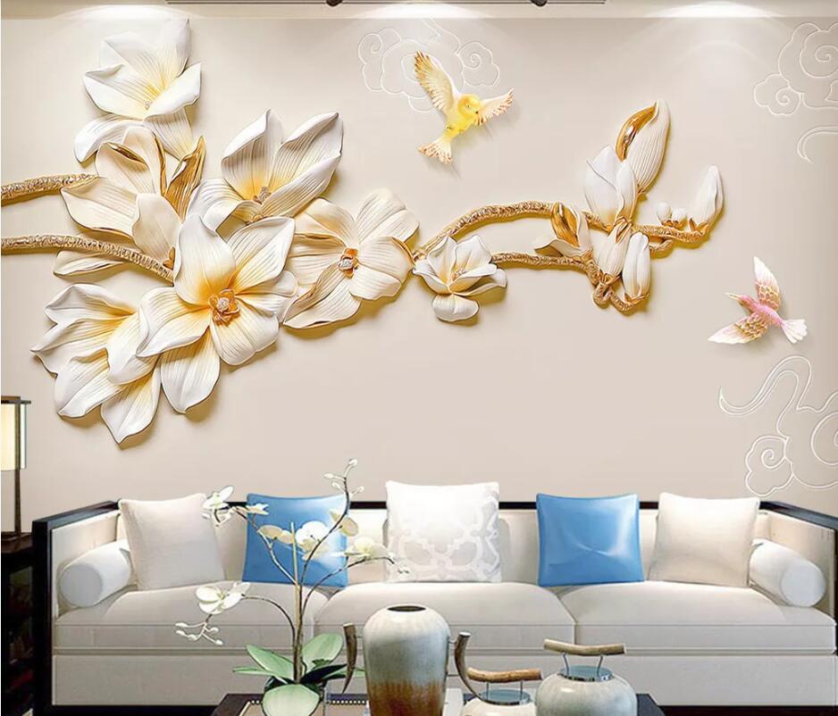 3D Flower Butterfly WC19 Wall Murals Wallpaper AJ Wallpaper 2 