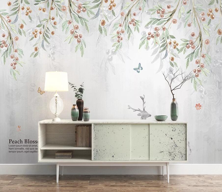 3D Painted Cherry WC1552 Wall Murals