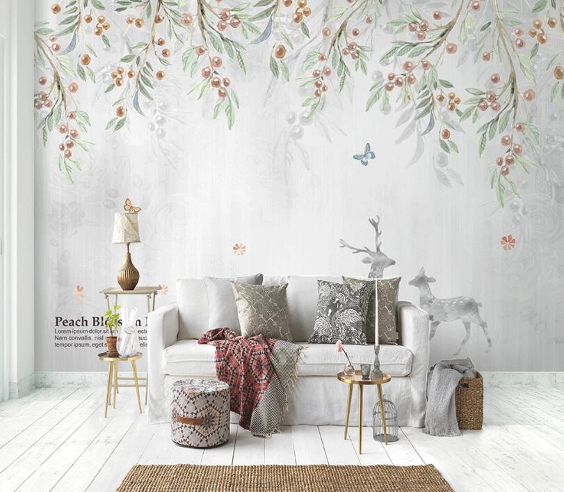 3D Painted Cherry WC1552 Wall Murals