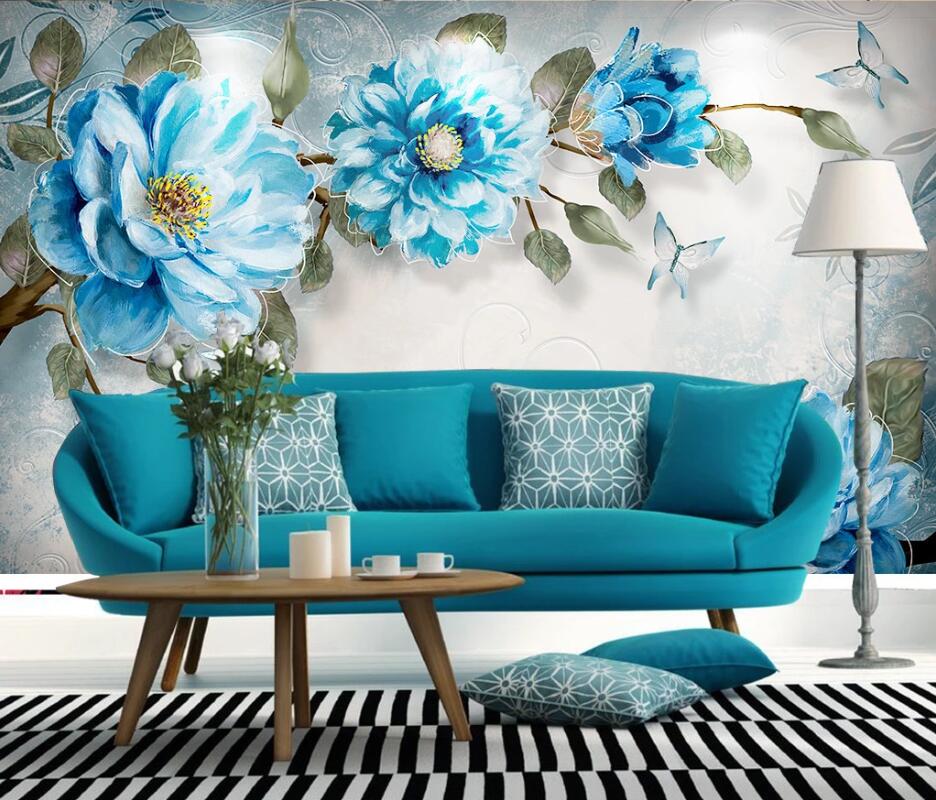 3D Blue Rose WC1539 Wall Murals