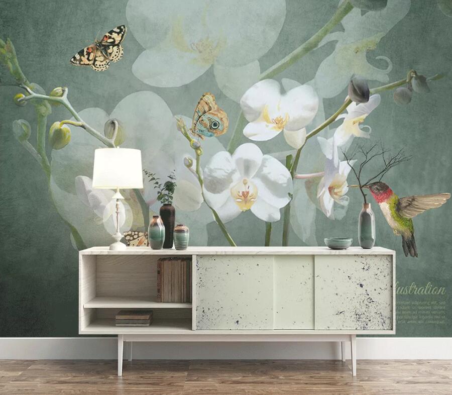 3D Flower Butterfly WC01 Wall Murals Wallpaper AJ Wallpaper 2 