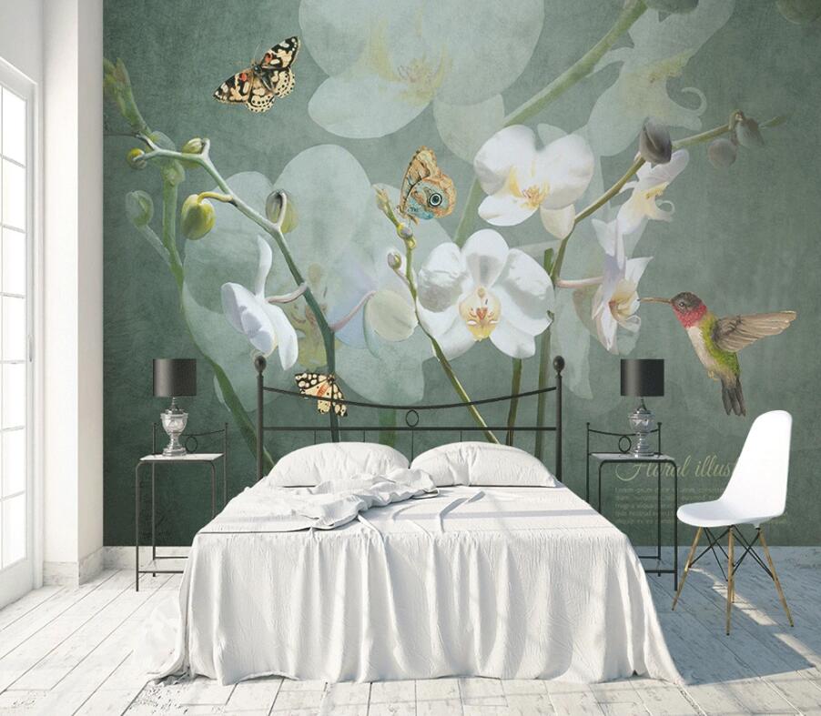 3D Flower Butterfly WC01 Wall Murals Wallpaper AJ Wallpaper 2 