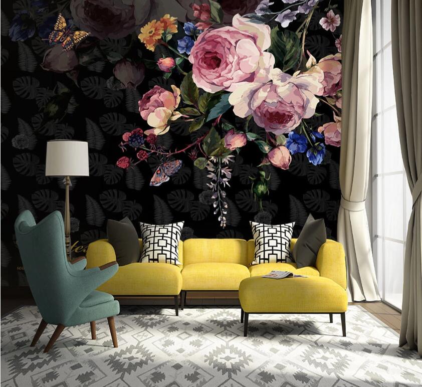 3D Floral Butterfly WC1530 Wall Murals