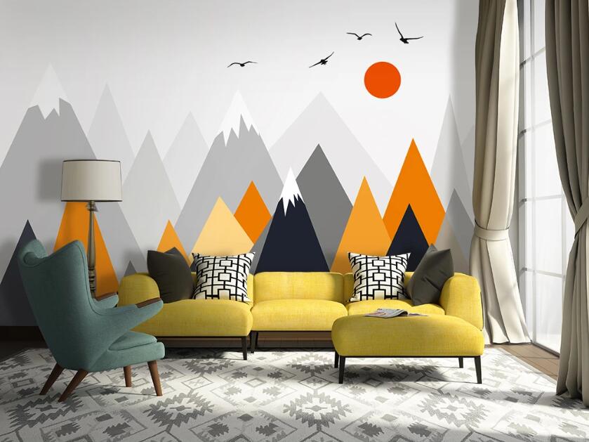 3D Triangle Mountain WC1528 Wall Murals