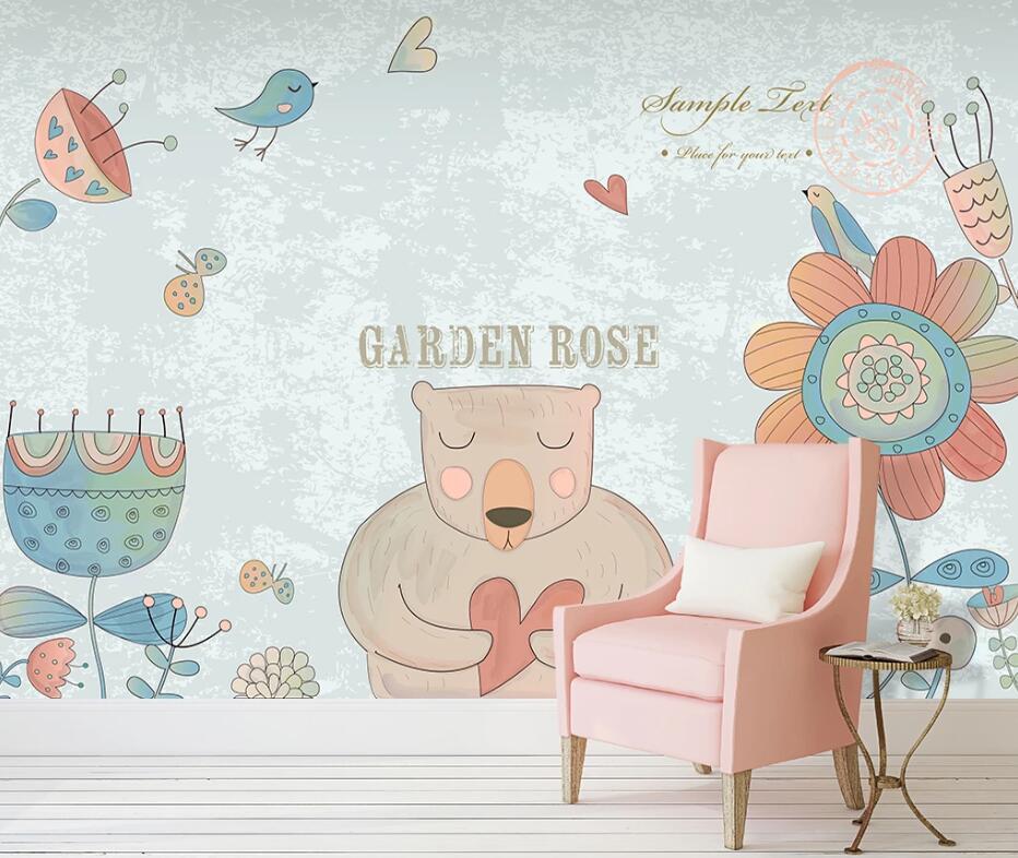 3D Cute Bear WC25 Wall Murals Wallpaper AJ Wallpaper 2 