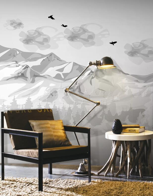 3D Mountain Bird WC1501 Wall Murals