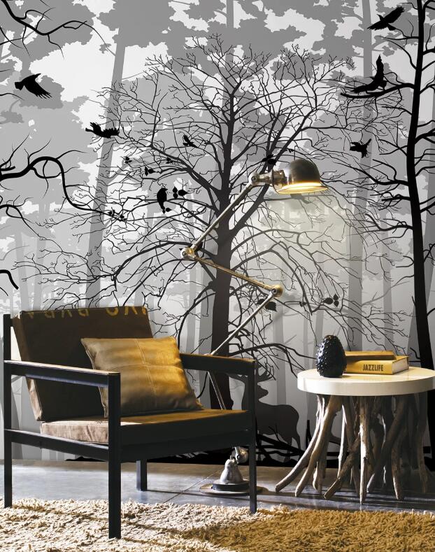 3D Night Forest WC1497 Wall Murals