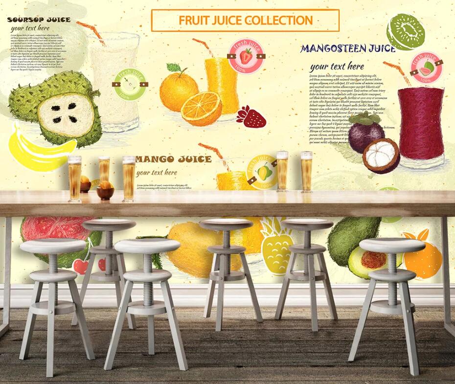 3D Beverage Fruit WC1484 Wall Murals