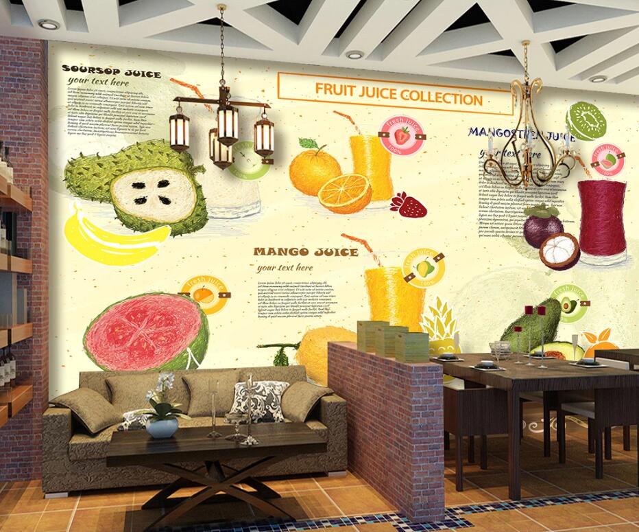 3D Beverage Fruit WC1484 Wall Murals