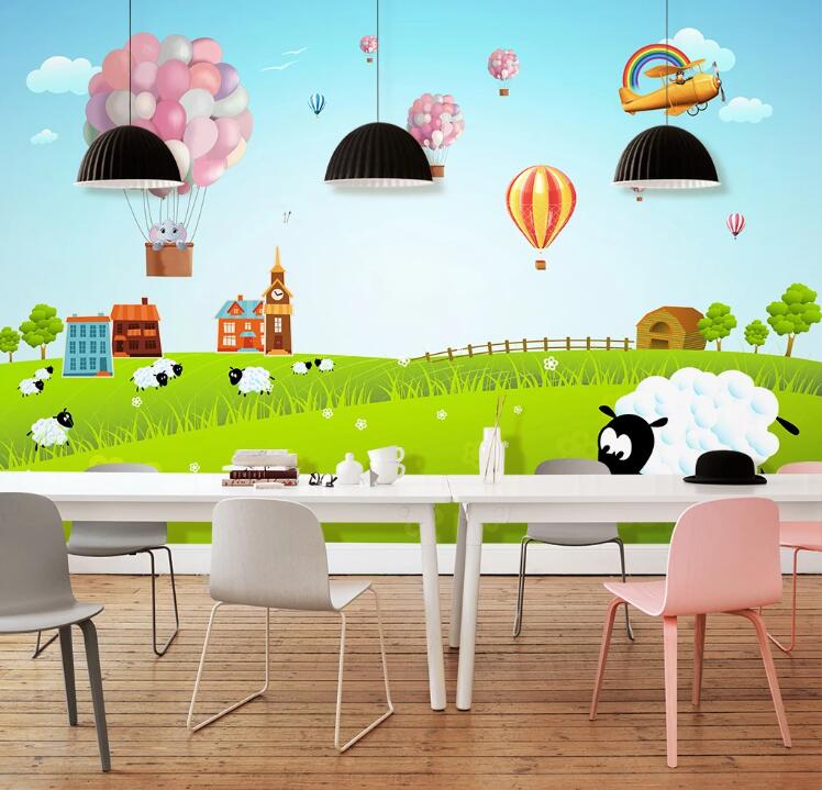 3D Rainbow Sheep WC1481 Wall Murals