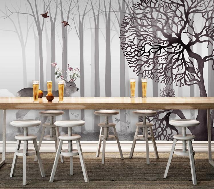 3D Deer Forest WC95 Wall Murals Wallpaper AJ Wallpaper 2 