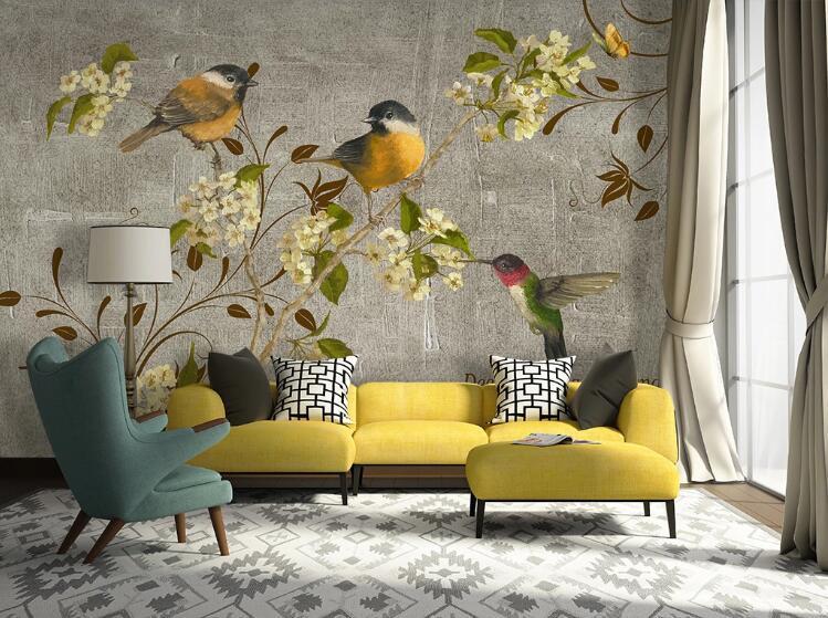 3D Bird Butterfly WC94 Wall Murals Wallpaper AJ Wallpaper 2 