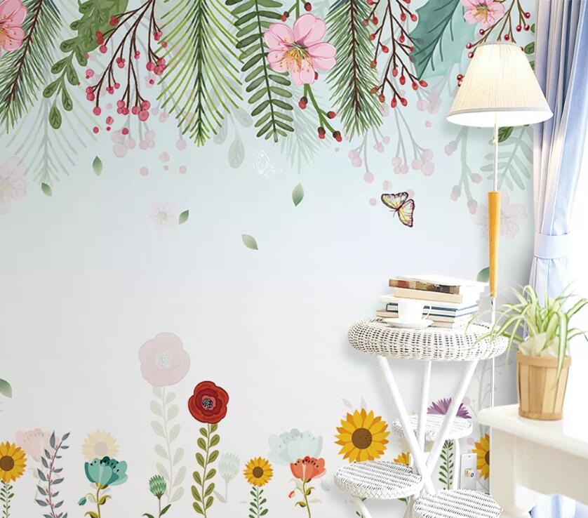 3D Sunflower Flower WC1471 Wall Murals