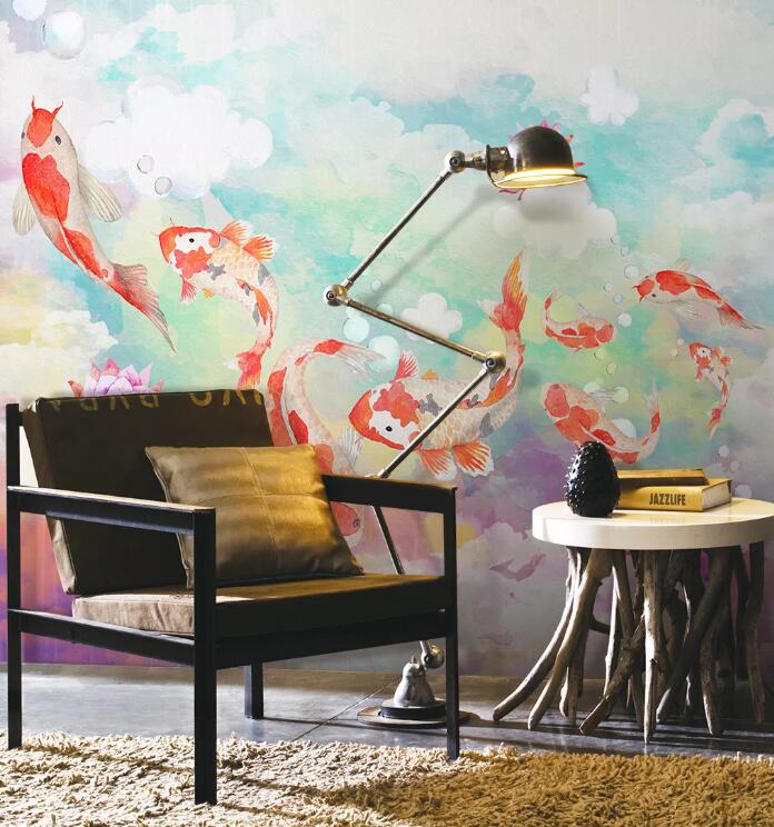 3D Red Goldfish WC78 Wall Murals Wallpaper AJ Wallpaper 2 