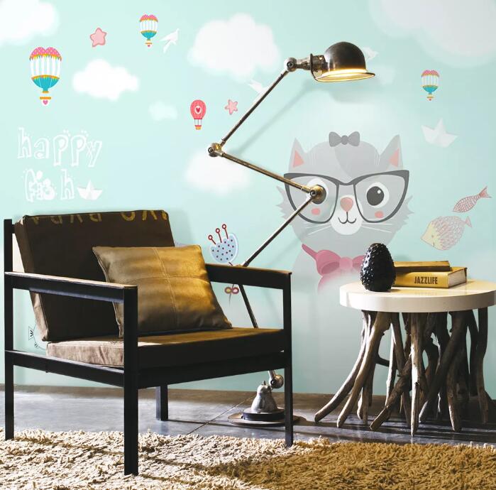 3D Gray Cat WC76 Wall Murals Wallpaper AJ Wallpaper 2 