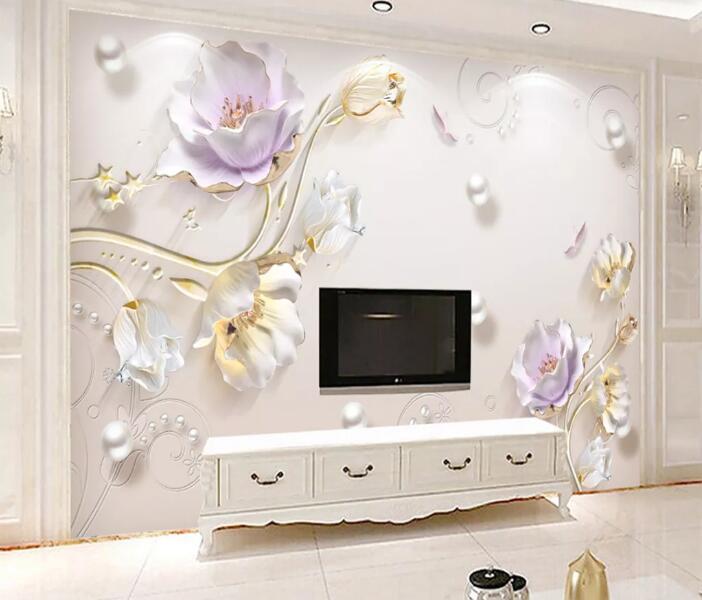 3D Pearl Butterfly WC1459 Wall Murals