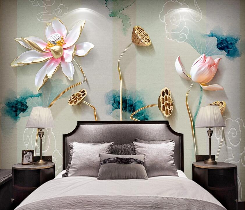 3D White Lotus WC65 Wall Murals Wallpaper AJ Wallpaper 2 