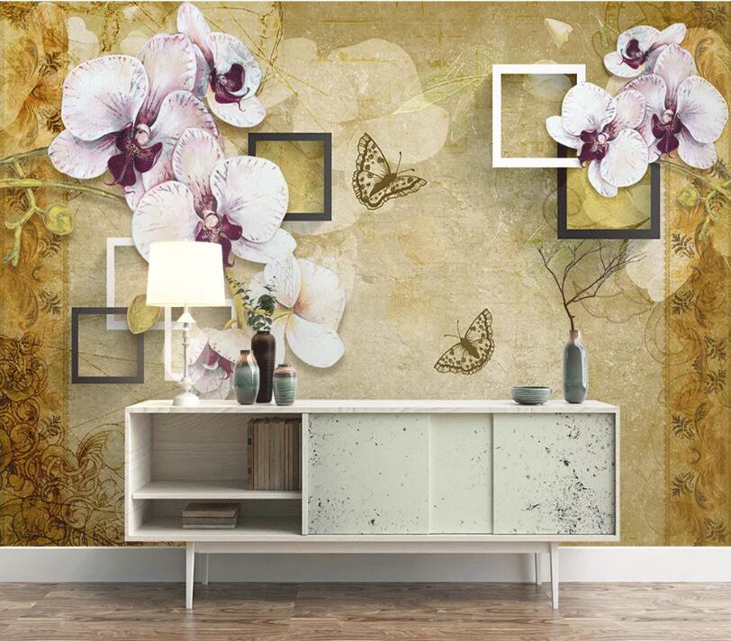 3D Violet Butterfly WC1443 Wall Murals