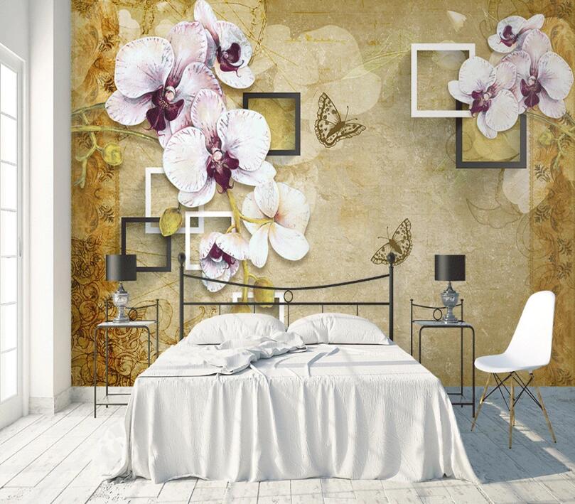 3D Violet Butterfly WC1443 Wall Murals